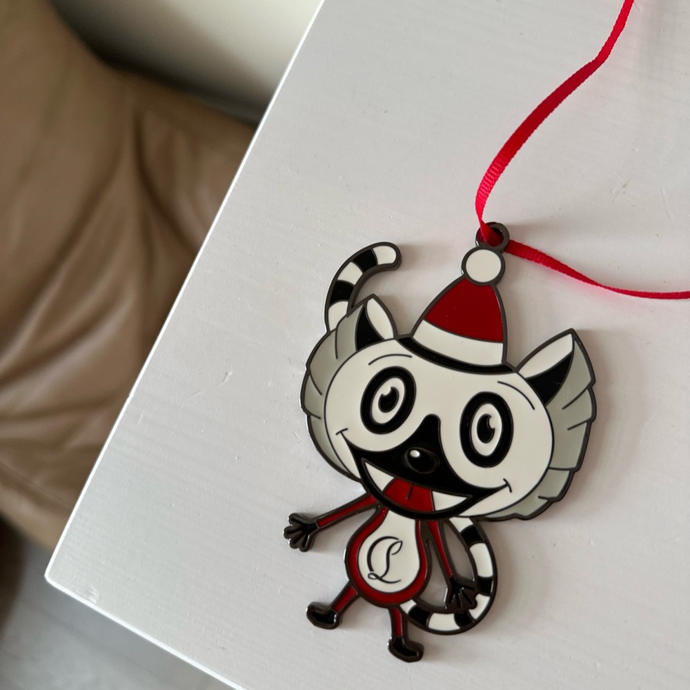 Christian Louboutin Lemur Ornament with Red Ribbon